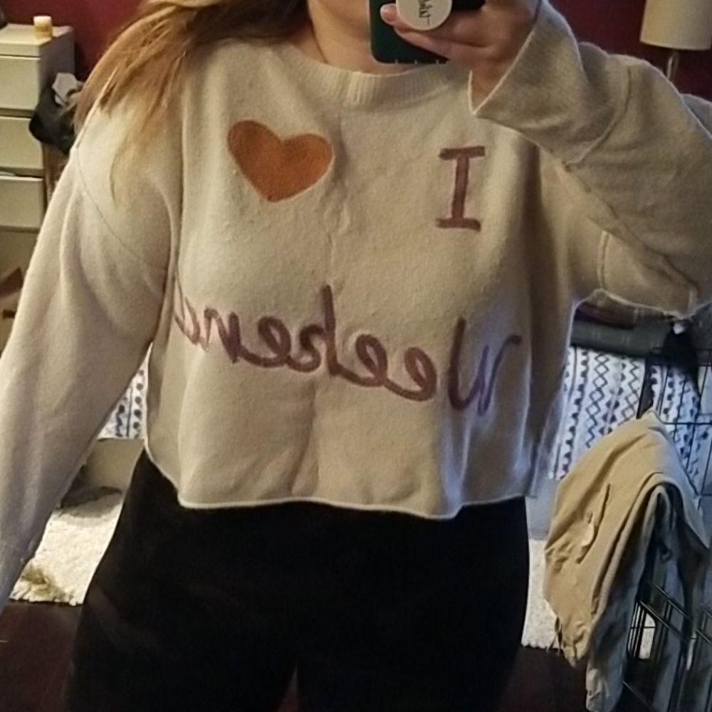 Crop sweater I heart weekends